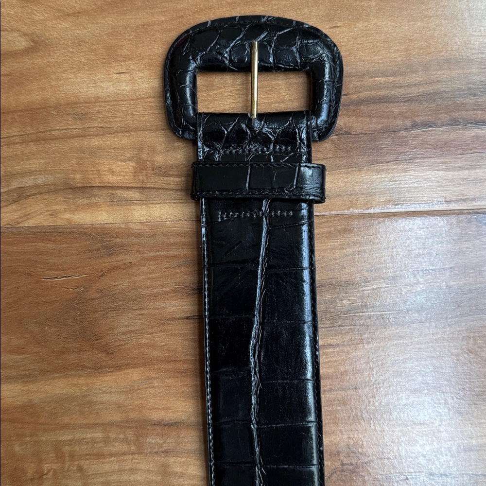 VTG • Black Leather Belt - Picture 3 of 8